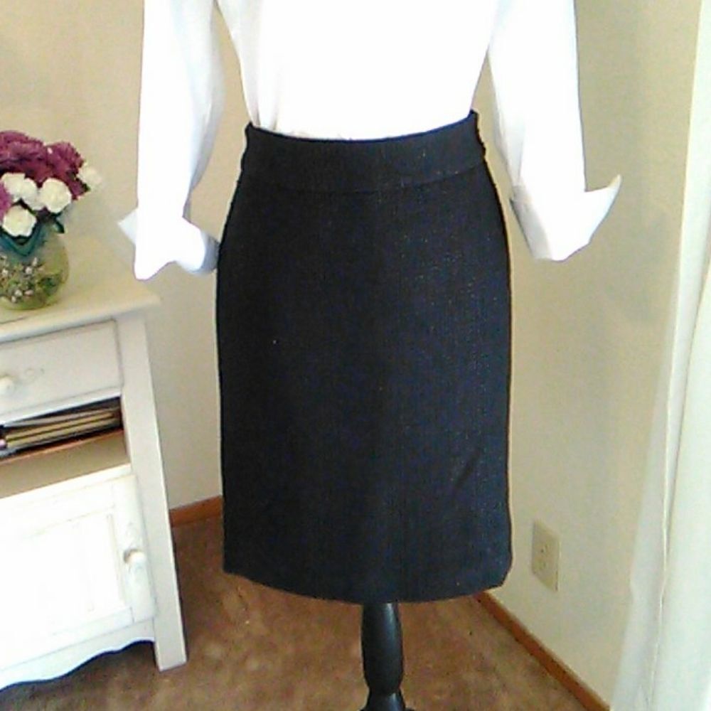 Ann Taylor Dressy Black Pencil Skirt